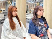 「赤みを消したい！！」×「透明感のあるピンクブラウンにしたい」＝色味設計カラー×ウェーブレイヤー