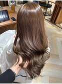 夏カラー透明感ケアブリーチダブルカラーグレージュ髪質改善