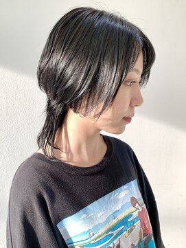 フォーク FOLK 【FOLK】透明感ブルーブラック☆似合わせウルフショートボブ♪