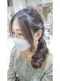 編み込みハーフアップ
