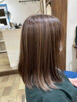 リッカヘアー(Ricca hair)&nbsp;大人可愛いうるツヤミディアムハイライトミルクティーブラウン