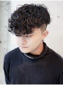 サーフカール/ 刈り上げセンターパート/ブルーブラック[新宿駅]