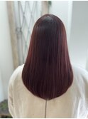 カシスレッド 髪質改善 トリートメント 艶髪 ダブルカラー
