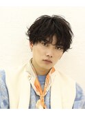 ツーブロック束間波巻きスパイラルセンターパート