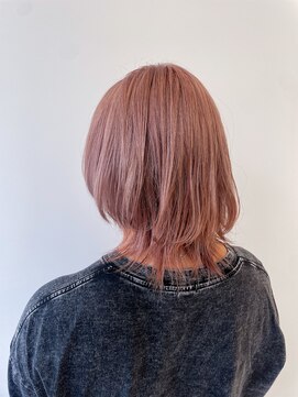 ハイブ 金沢(Hive) ナチュラルウルフピンクミルクティーベージュブリーチ一回