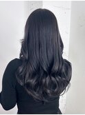 秋色黒髪ウルフレイヤーロング透明感カラー_ba523671