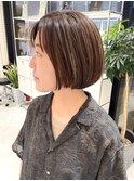 大人ショート/ショートボブ/白髪ぼかしハイライト/武蔵小杉