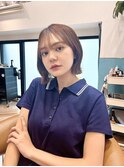 くびれヘア/顔周り/韓国/ボブ/レイヤーカット/前髪/カラー/立川