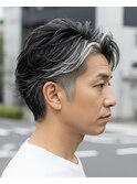 白髪ぼかしハイライトシルバーカラーグレーカラー