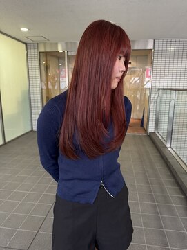 エマノン(EMANON) 福岡天神 ブリーチなしカラー ワインレッド 20代 30代 40代