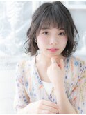 黒髪くすみカラーくせ毛風小顔エアリーミディb上尾