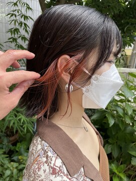 美容室ポール 西葛西店(PAUL) インナーカラー×オレンジベージュ