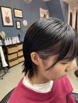 マリモ 蒲生四丁目店(MARIMO) 切りっぱなしボブ　インナーカラー　外ハネ