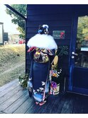 成人式ヘアセット◎編み込み華やかアップスタイル　ヘアアレンジ