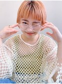 Emma ecole マッシュショートヘア×ハイトーンオレンジ by久保