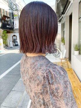 ボンド 三軒茶屋(Bond) モカパープル × 切りっぱなしボブ[三軒茶屋]