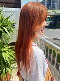 ストレートでも馴染むレイヤー　オレンジブラウン