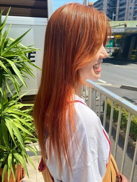 デバイス 東川口(DEVICE) ストレートでも馴染むレイヤー オレンジブラウン