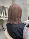 ハイトーンピンクベージュボブ（新潟/万代）