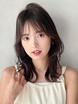 アグノス 青山(Agnos) 20代30代40代◎艶感セミディ斜めバングワンカール大人可愛い