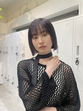 メゾンアクア 表参道(Maison ACQUA) ◎ミニボブウルフカットワイドバングブルーブラック