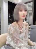 ダブルカラー ブリーチ 名駅 韓国 ボブ 髪質改善 縮毛矯正