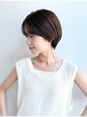 大人丸みショート前髪ありマッシュショコラブラウンK20250517