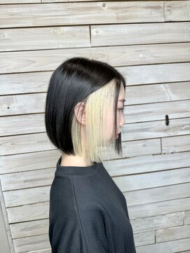 デコヘアー キートス(DECO HAIR kiitos) 顔まわりインナーカラー×タイトボブ