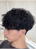 fifth原宿ニュアンスパーマメンズカットラウンドマッシュ30代
