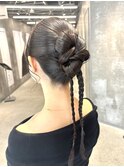ヘアセット 結婚式ヘア タイトヘア シニヨン お団子ヘア 原宿
