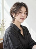 ショートウルフ×白髪ぼかしハイライト