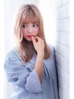 ヘアーアートシフォン 池袋西口店(Hair art chiffon)&nbsp;厚めバングブルージュボルドーくせ毛風小顔グラデーションカラー