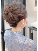 ルーズな夜会風アップ　ヘアセット