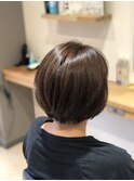 丸みが可愛いショートボブ