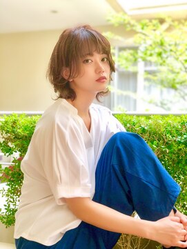 ヒース 姪浜(Heath) 【Heath】ミストバング 鎖骨ミディアム マロンベージュ