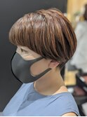 ハイライトカラー×マッシュショート×透け感抜け感◎