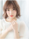 大人かわいい透明感ことりベージュニュアンスボブf古河20代30代