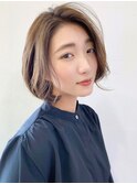 丸みレイヤーボブショート