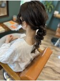 結婚式/お呼ばれヘア/ローポニー/玉ねぎ系/ポコポコ/かわいい/