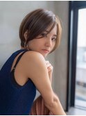 ショートヘア似合わせカットグレージュカラーイメチェン小顔