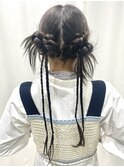 カチモリヘア　韓国風ヘア　y2kヘア　推し活ヘア　ツインヘア