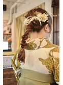 卒業式の編みおろしヘア