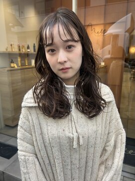 メルト 西梅田店(melt) #ナチュラルセンターバング #ニュアンスパーマ