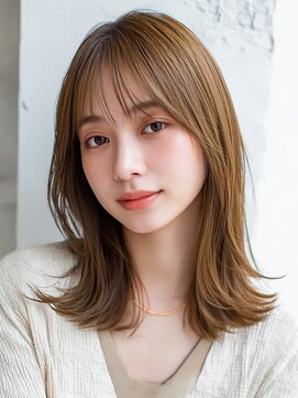 ロティー(loty) セミロング レイヤーカット 顔周りカット 赤み消し 暗めカラー