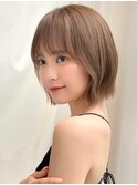 ☆ボブ×韓国風くびれ巻き×髪質改善×くすみベージュ×レイヤー