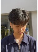 2wayフェザーパーマセンターパートシースルーマッシュ