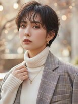 ヘアーメイクパウダー 天王寺寺田町店(Hair make powder) 大人可愛い20代30代40代小顔ひし形ハンサムショート丸み前下がり