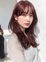 ダル 渋谷/表参道(DAL.)&nbsp;顔周りカットハッシュカットダークブラウンワンホンレイヤー韓国