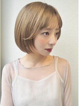 カバーヘア 上尾西口店(COVER HAIR) 小顔ショートボブ/切りっぱなし/ハイトーン/春カラー透明感p上尾