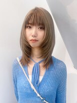 アルバム 新宿(ALBUM SHINJUKU) くすみベージュ透明感カラーウルフレイヤーロング_ba537812